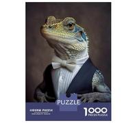 Rompecabezas De 1000 Piezas para Adultos, Regalos Well Dressed Lizard Rompecabezas Juegos Relajantes Difícil Regalo De Cumpleaños, Regalos, 52x38cm/1000pcs