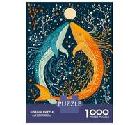 Rompecabezas De 1000 Piezas para Adultos, Regalos Whale Dance Under The Moon Rompecabezas para Adultos, Juegos Familiares, Desafío Educativo De Ensamblaje De Patrones 38x26cm/1000pcs