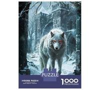 Rompecabezas De 1000 Piezas para Adultos, Regalos White Dire Wolf Snow Watch Rompecabezas para Adultos, Juegos Relajantes, Desafío Difícil, Regalo De Cumpleaños, Regalos, 38x26cm/1000pcs
