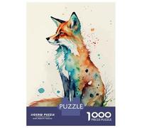 Rompecabezas De 1000 Piezas para Adultos, Regalos Wild Fox Watercolor Art Rompecabezas para Adultos, Juegos Relajantes, Desafío Difícil, Regalo De Cumpleaños, Regalos, 38x26cm/1000pcs