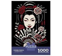 Rompecabezas De 1000 Piezas para Adultos, Regalos Winking Geisha with Dragon Fan Rompecabezas Juegos Relajantes Difícil Regalo De Cumpleaños, Regalos, 52x38cm/1000pcs