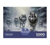 Rompecabezas De 1000 Piezas para Adultos, Regalos Wolf Pack in Snowy Forest Rompecabezas para Adultos, Juguetes Antiestrés, Decoración del Hogar, Desafío Educativo 70x50cm/1000pcs