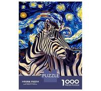 Rompecabezas De 1000 Piezas para Adultos, Regalos Zebra in Starry Night Style Rompecabezas para Adultos, Juegos Familiares, Desafío Educativo De Ensamblaje De Patrones 70x50cm/1000pcs