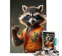 Rompecabezas de 1000 Piezas para Adultos Regalos Zen Raccoon diversión en casa Actividades Patrones de Montaje Juguetes DIY para Mayores de 14 años Juego de Rompecabezas ofrecido 38x26cm