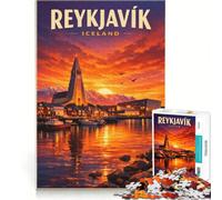 Rompecabezas de 1000 Piezas para Adultos, Reikiavik, Juego práctico, Entrena tu Cerebro y Tus Manos, Cada Pieza es única 38x26cm