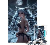 Rompecabezas de 1000 Piezas para Adultos Reina de Hielo con Cuernos Rompecabezas para Adultos Juegos de relajación Una Obra de Arte Difícil y desafiante (Tamaño 38x26cm)