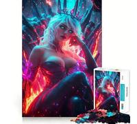 Rompecabezas de 1000 Piezas para Adultos Reina del Fuego y el Hielo, Juguete para ejercitar la Mente, antiestrés, decoración de Pared con diseño nítido (38x52cm)
