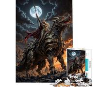 Rompecabezas de 1000 Piezas para Adultos Reina guerrera Montando un dragón bajo la luz de la Luna Rompecabezas de 1000 Piezas para armar Juguetes educativos para Aprender