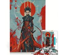 Rompecabezas de 1000 Piezas para Adultos: Reina Samurai de la Luna de Sangre, Juego práctico, difícil y desafiante, Ideal para Decorar el Escritorio 38x26cm