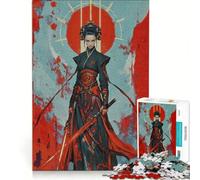 Rompecabezas de 1000 Piezas para Adultos: Reina Samurai Luna de Sangre, Juego Interactivo, Ideal para Reducir el estrés, cumpleaños 38x52cm