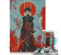 Rompecabezas de 1000 Piezas para Adultos: Reina Samurai Luna de Sangre, Juguete antiestrés, decoración, póster y Hoja de Preguntas a Juego 50x75cm