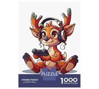 Rompecabezas De 1000 Piezas para Adultos Reindeer Gaming Gift Rompecabezas para Adultos Juego De Ingenio Análisis Y Lógica Cumpleaños Y Navidad 70x50cm/1000pcs