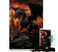 Rompecabezas de 1000 Piezas para Adultos,Reino del Dragón Negro,Juego de Ajuste preciso,Regalo para ejercitar la Mente,Tiempo de Juego Relajante,diversión de cumpleaños 50x75cm