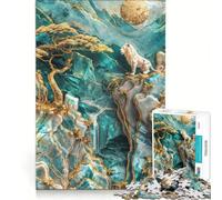 Rompecabezas de 1000 Piezas para Adultos Reino del Rey León Kintsugi Juego Imposible interacción Entre Padres e Hijos Lista de Deseos con Papá Noel 38x26cm