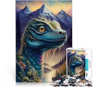 Rompecabezas de 1000 Piezas para Adultos Reino mágico Lagarto Hecho de cartón para Mayores de 14 años Un desafío difícil Regalo Educativo de Aprendizaje tamaño：38x52cm