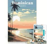 Rompecabezas de 1000 Piezas para Adultos,República Dominicana,Viaje,Arte de Borde Premium,Rompecabezas,Regalo,Juego Casual,Actividad de cumpleaños (50x75cm)