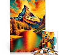 Rompecabezas de 1000 Piezas para Adultos Resplandor Dorado del Matterhorn Juegos educativos Juguetes de decoración del hogar 52x38cm