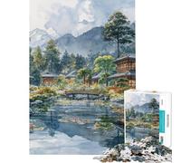 Rompecabezas de 1000 Piezas para Adultos Retiro de montaña japonés Rompecabezas de ingenio Juego de Rompecabezas Patrón de ensamblaje Regalo Ideal para Amigos y Familiares (tamaño 38x52cm)
