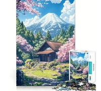 Rompecabezas de 1000 Piezas para Adultos Retiro en Flor de Cerezo Juego de Corte sin Costuras,Juguete para Resolver Problemas,Juego Casual,Escena navideña (50x75cm)
