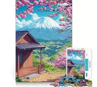 Rompecabezas de 1000 Piezas para Adultos Retiro en Flor de Cerezo Juguete de Arte de Corte Exacto,Juego de estimulación cognitiva,Juego de relajación,Regalo de Arte navideño (38x52cm)