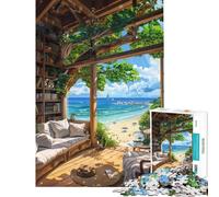 Rompecabezas de 1000 Piezas para Adultos Retiro en una Villa Junto al mar Rompecabezas prácticos para Adultos análisis y lógica del Juego cumpleaños y Navidad (tamaño 38x26cm)