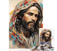 Rompecabezas de 1000 Piezas para Adultos Retrato Abstracto del Salvador Juego Imposible Juguete Educativo de Aprendizaje Lista de Deseos con Papá Noel (38x26cm)