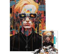 Rompecabezas de 1000 Piezas para Adultos Retrato ciberpunk con Gafas futuristas Ayuda a ejercitar el Cerebro Regalo para Mujeres Juguete Educativo para Mayores de 14 años Juego 50x75cm