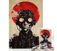 Rompecabezas de 1000 Piezas para Adultos Retrato ciberpunk con Sol Rojo decoración del hogar Juguetes Ideas de Regalo Juego Educativo Interesante reducción del estrés tamaño 50x75cm