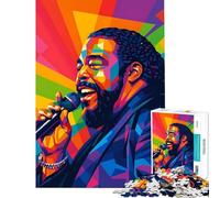 Rompecabezas de 1000 Piezas para Adultos Retrato Colorido de Barry White Juguetes educativos de Aprendizaje Juego Educativo de Carreras de Velocidad de Manos Gran Regalo (tamaño 75x50cm)