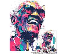 Rompecabezas de 1000 Piezas para Adultos Retrato Colorido de Ray Charles Rompecabezas Interactivo para armar Juego práctico Interacción Entre Padres e Hijos (Tamaño 50x75cm)
