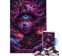 Rompecabezas de 1000 Piezas para Adultos Retrato cósmico Surrealista con Tercer Ojo Rompecabezas para Adultos Juegos Divertidos difíciles únicos Ideales para cumpleaños y Regalos (tamaño 38x26cm)