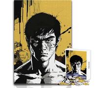 Rompecabezas de 1000 Piezas para Adultos, Retrato de Bruce Lee, Arte Relajante, Tranquilo, Divertido en Interiores, Corte preciso, Juguete de Juego, tamaño 38x52cm