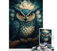 Rompecabezas de 1000 Piezas para Adultos Retrato de búho estilizado Juguetes de decoración del hogar Regalos de Amigo Secreto Juego de ingenio descompresión Intelectual tamaño 38x52cm
