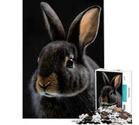 Rompecabezas de 1000 Piezas para Adultos Retrato de Conejo Juguetes fotográficos Juegos educativos Juegos Familiares una Obra de Arte un Gran Regalo para los Amantes de los Juegos (tamaño 38x52cm)