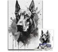 Rompecabezas de 1000 Piezas para Adultos, Retrato de Doberman Pinscher, Juego Educativo Familiar, Regalos para Mujeres, Regalo de Amigo Secreto, tamaño 38x26cm