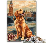 Rompecabezas de 1000 Piezas para Adultos, Retrato de Golden Retriever, 1000 Piezas para Adolescentes, para Juegos educativos, Juguetes de desafío, Regalo para Toda la Familia, 50x75cm