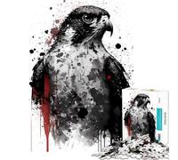 Rompecabezas de 1000 Piezas para Adultos Retrato de halcón peregrino Juguetes adictivos para Cultivar la Paciencia Juego Familiar para aliviar el estrés Regalo de cumpleaños (tamaño 38x52cm)