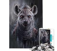Rompecabezas de 1000 Piezas para Adultos Retrato de hiena con Mirada intensa Juegos Familiares Juguetes adictivos para Cultivar la Paciencia Regalos de cumpleaños Una Obra de Arte (tamaño 75x50cm)