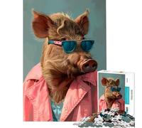 Rompecabezas de 1000 Piezas para Adultos Retrato de jabalí de Miami Juegos relajantes Juego Educativo desafío Juguete Regalos de Amigo Invisible decoración (tamaño 38x52cm)