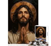 Rompecabezas de 1000 Piezas para Adultos Retrato de Jesucristo en oración Juguete para decoración de Pared Gran Regalo para Juegos Familiares Mejora el Amor Entre Parejas tamaño 50x75cm