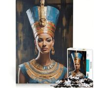 Rompecabezas de 1000 Piezas para Adultos Retrato de la Reina egipcia Nefertiti Juego Interactivo Actividades Divertidas para Hacer en casa Toda la Familia 50x75cm