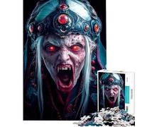 Rompecabezas de 1000 Piezas para Adultos Retrato de la Reina Vampiro Juguete para Adultos decoración de Pared Divertido y Original cumpleaños y Navidad (tamaño 38x52cm)
