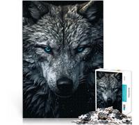 Rompecabezas de 1000 Piezas para Adultos “Retrato de Lobo Blanco” ，Apto para Personas Mayores de 14 años. Carrera de Velocidad de Mano Actividades Divertidas en casa, Regalos de cumpleaños,。