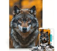 Rompecabezas de 1000 Piezas para Adultos Retrato de Lobo en un Bosque otoñal Juguete Educativo Ideal para Relajarse intelectualmente Colección de Artistas Bellas Artes 50x75cm