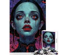 Rompecabezas de 1000 Piezas para Adultos Retrato de Mujer Vampiro decoración del hogar Juguetes Ideas de Regalo Juego Familiar con Piezas de Formas aleatorias Totalmente entrelazadas tamaño 38x26cm