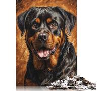 Rompecabezas de 1000 Piezas para Adultos, Retrato de Rottweiler, Rompecabezas de cartón para Juegos Familiares, cumpleaños, 1000 Piezas (75 x 50 cm)