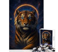 Rompecabezas de 1000 Piezas para Adultos Retrato de Tigre Celestial Juguetes de Bricolaje Grandes Regalos y Juguetes Juegos de relajación Que mejoran el Amor en Pareja tamaño 38x52cm