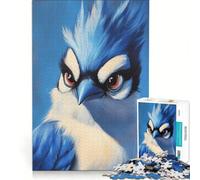 Rompecabezas de 1000 Piezas para Adultos Retrato de un arrendajo Azul Juego Imposible análisis y lógica fortalece el Amor Entre Parejas 38x26cm