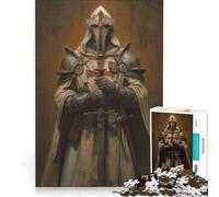 Rompecabezas de 1000 Piezas para Adultos Retrato de un Caballero templario Juegos Familiares decoración Perfecta cumpleaños y Navidad 38x52cm