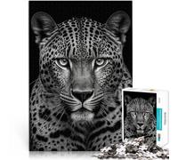 Rompecabezas de 1000 Piezas para Adultos Retrato de un Leopardo para el Juguete de desafío de Juego Educativo Ideas de Regalos 38x26cm